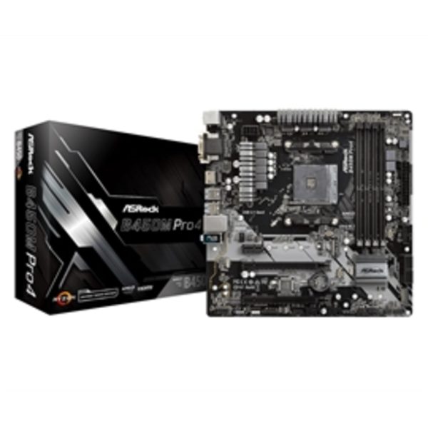 ASRock Motherboard B450M PRO4 AMD Ryzen B450 AM4 Max.64GB DDR4 PCI Express Micro ATX Windows10 Retail Online Sale