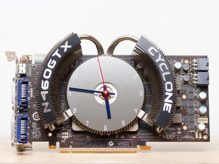 Desk clock for geeky office - Recycled black circuit board Sale