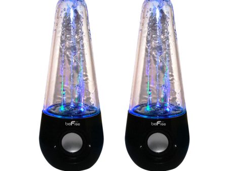 beFree Sound Bluetooth LED Dancing Water Multimedia Speakers in Black Online now