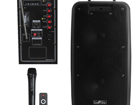 beFree Sound Dual 10  Bluetooth Portable Rechargeable Party Speaker with USB TF, Microphone Input and amp; FM Radio Online now