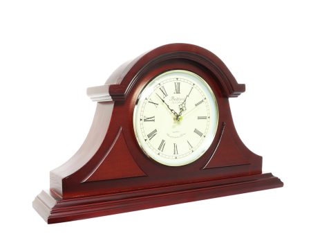 Bedford Clock Collection Redwood Tambour Mantel Clock with Chimes Cheap