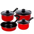 Gibson Home Chef Du Jour 7-Piece Cookware Set, True Red on Sale