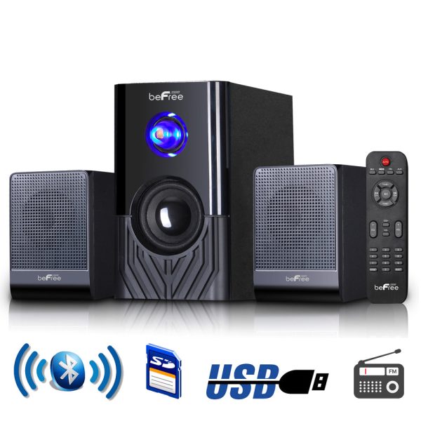 beFree Sound 2.1 Channel Surround Sound Bluetooth Speaker System -Black For Cheap