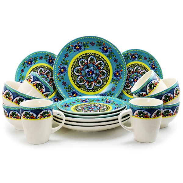 Elama Santa Fe Springs 16 Piece Stoneware Dinnerware Set Cheap