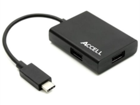 Accell Accessory U214B-001B 7.9in(20cm) USB-C to 3 USB-A 3.0 Hub Retail Sale