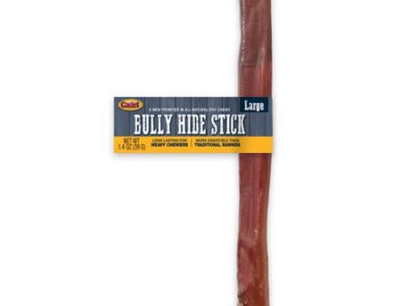 Cadet, Bully Hide Sticks All Natural Dog Chews Large Stick, 1 Large (Case Of 50) For Sale